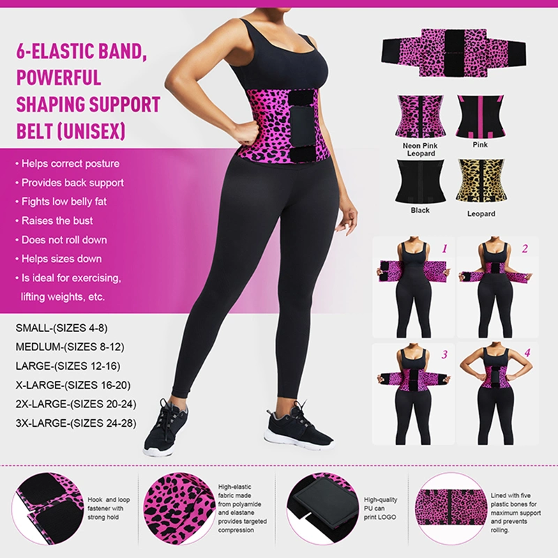 New Custom Logo Compression Adjustable Women Fitness Back Support Belt Neoprene Tummy Control Sweat Belt Waist Trimmer