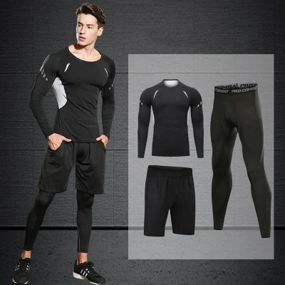 Conjunto de roupas de ioga para corrida ao ar livre e fitness para homens