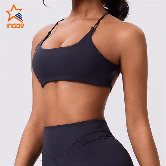 OEM ODM Design Exclusivo Mulheres Academia Moda Atacado Fabricante de Roupas de Fitness Esportes Personalizados Oco Out Pearl Fabric Yoga Bra