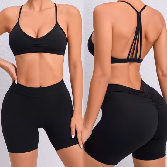 A ioga personalizada do exercício da roupa da aptidão das senhoras do logotipo ajustou o desgaste do esporte do terno do Gym das mulheres