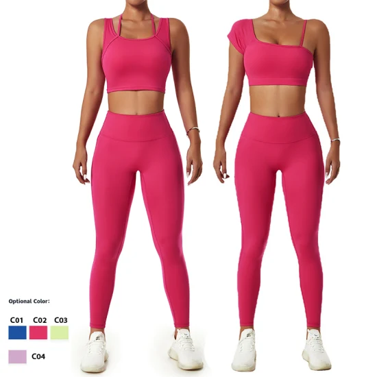 Moda quente 2/3 peças vestuário de fitness super macio ropa de yoga roupas para mulheres, sutiã esportivo elegante + leggings de treino de cintura alta para exercícios em casa roupas de ginástica